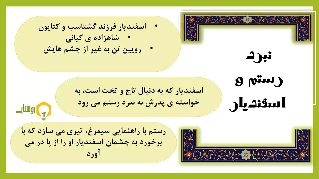 اینفوگرافی از داستان نبرد رستم و اسفندیار
