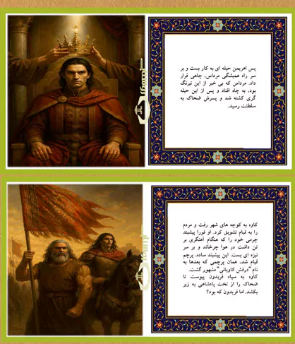 خلاصه داستان ضحاک در شاهنامه و نماد او در اسطوره های ایرانی 3 نمونه از کتاب مصور داستان ضحاک