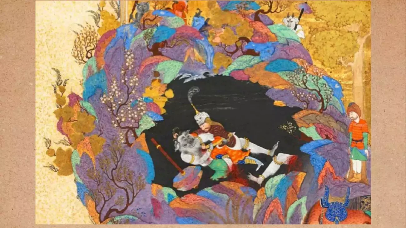 نبرد حماسی رستم و دیو سپید